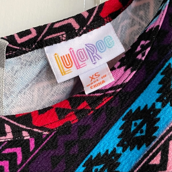 LULAROE Simply Comfortable Amelia Midi Skater Mixed Print Dress w Back Zipper XS - Picture 8 of 16